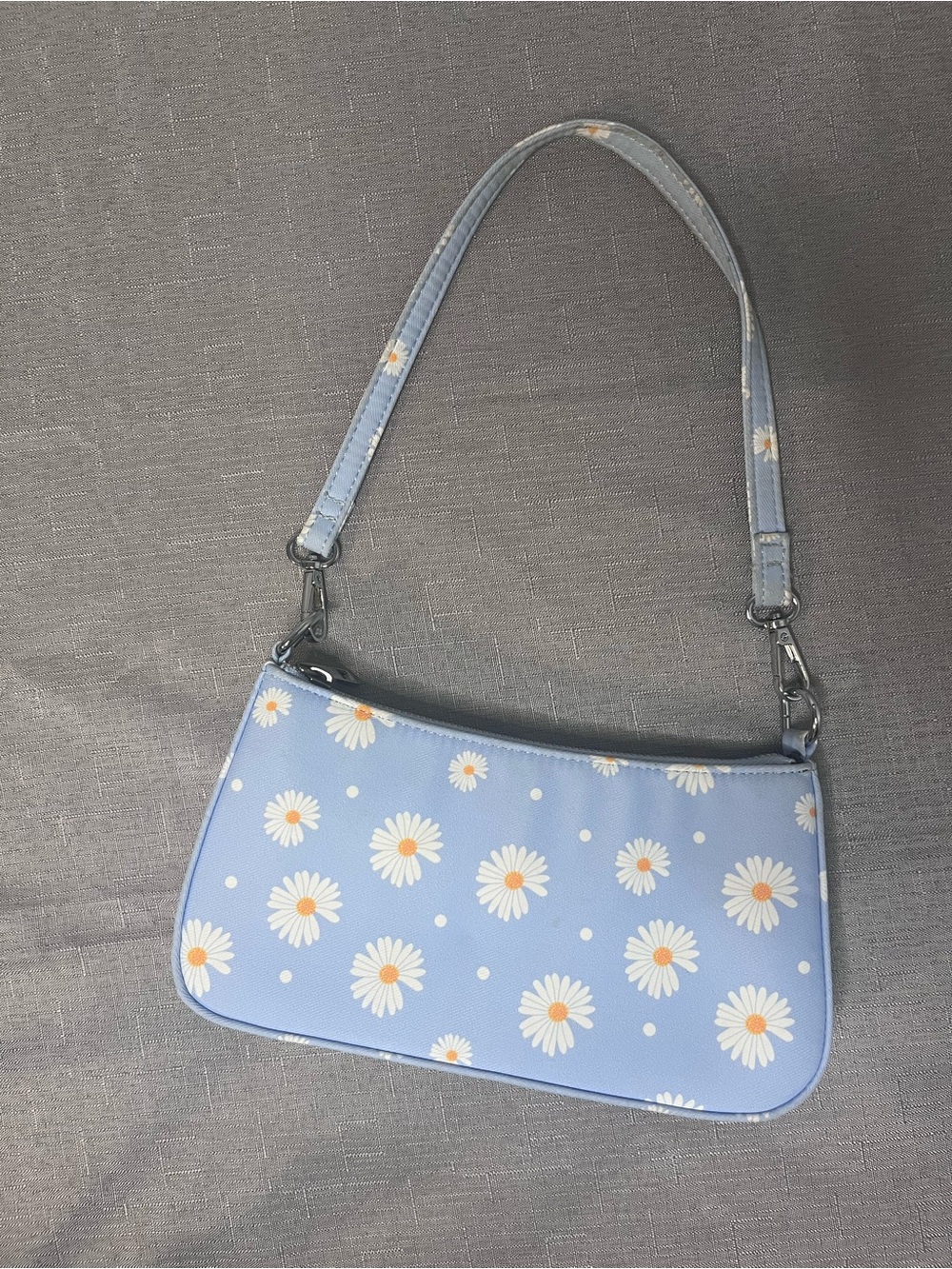 Blue Daisy Print Shoulder Bag